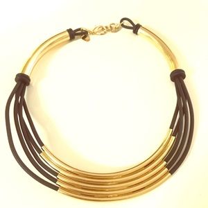 Gold and black collar necklace